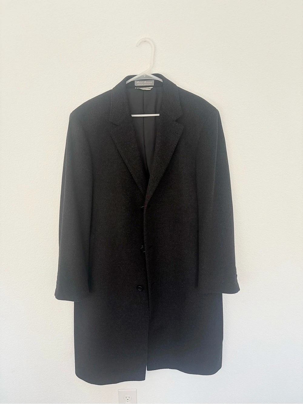 Daniel Cremieux Signature 100% Cashmere Overcoat Mens 42R Charcoal Topcoat Long